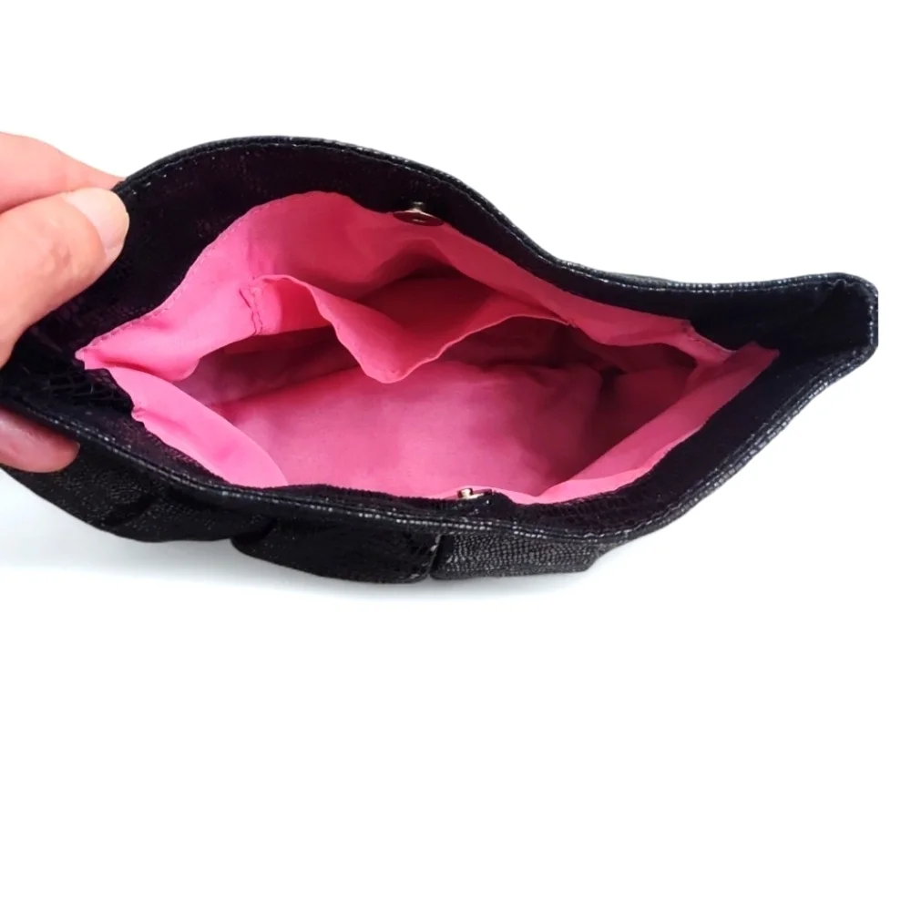 GAP Black Faux Snakeskin Clutch
